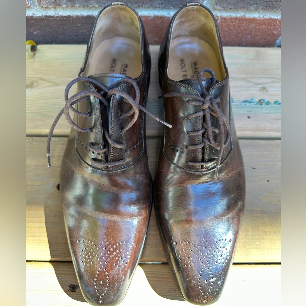Magnanni Brown Leather Oxford Dress Shoes size 40